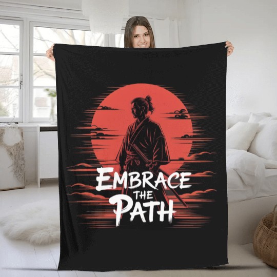 Embrace The Path – Samurai Spirit Fleece Blankets