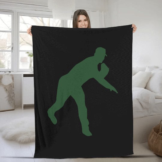 Baseball pitcher throwing a pitch Fleece Blankets