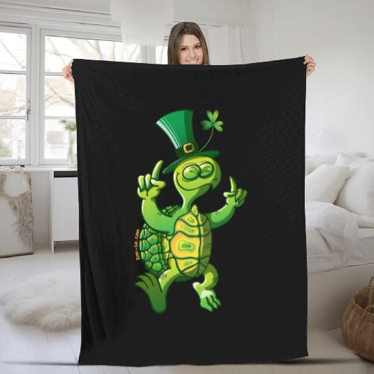 Saint Patrick's Day Turtle Fleece Blankets