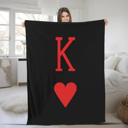 King of Hearts Fleece Blankets