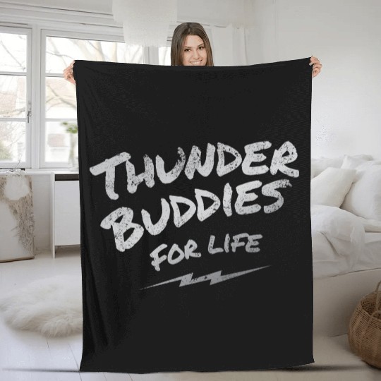 thunder buddies for life – silver Fleece Blankets