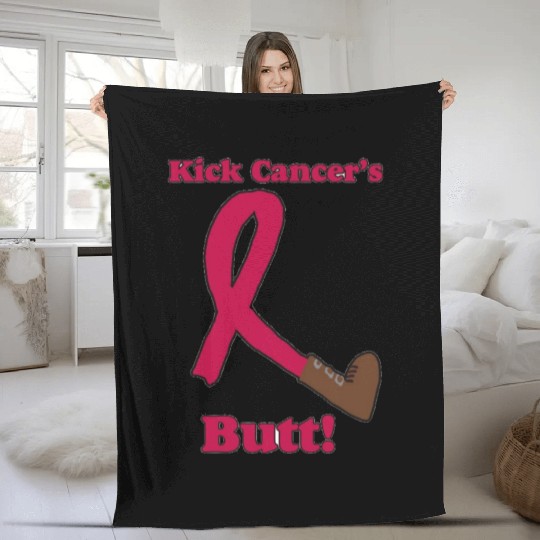 Kick Cancer's Butt! Fleece Blankets