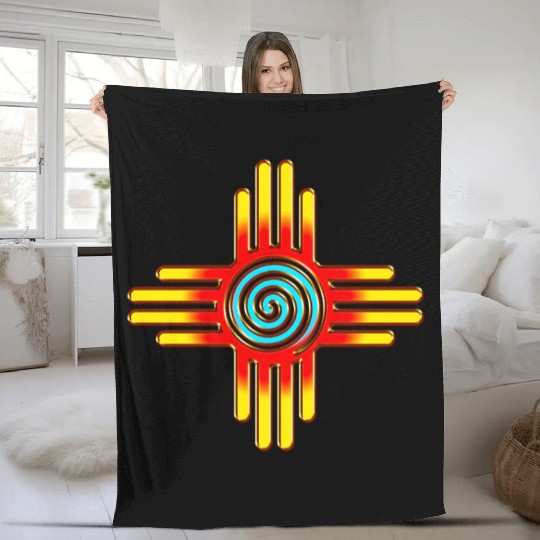Zia Sun Spiral, Zia Pueblo, New Mexico I Fleece Blankets