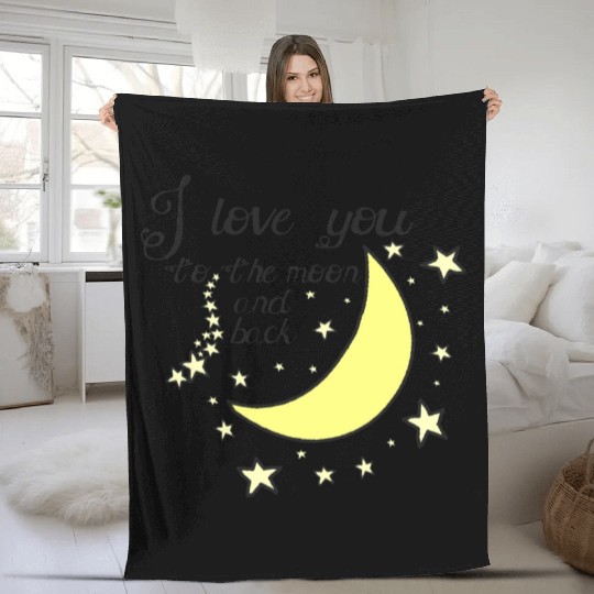 I love you to the moon and back Fleece Blankets