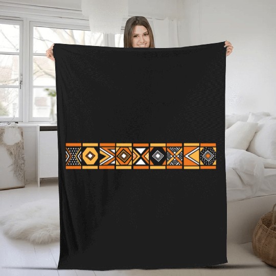 African stripe pattern Fleece Blankets
