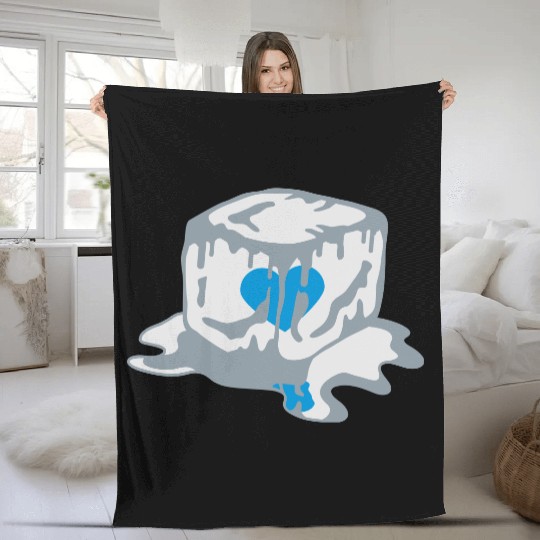 Ice Cube Heart Fleece Blankets