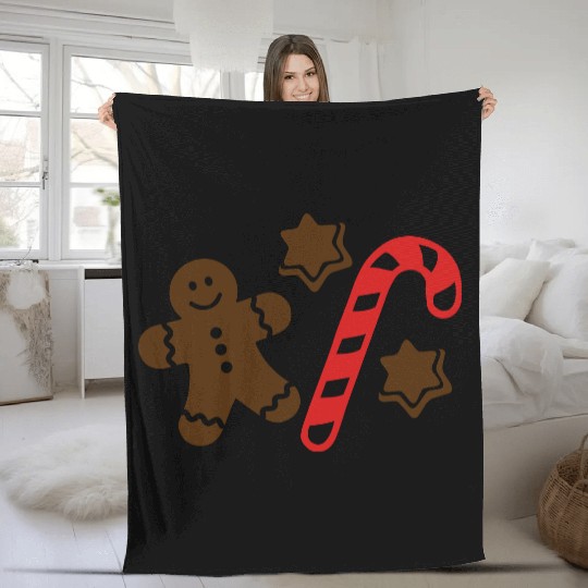 Lebkuchen Gingerbread man Fleece Blankets