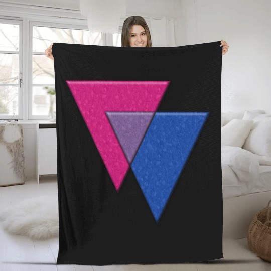 Bisexual Pride Triangles Fleece Blankets