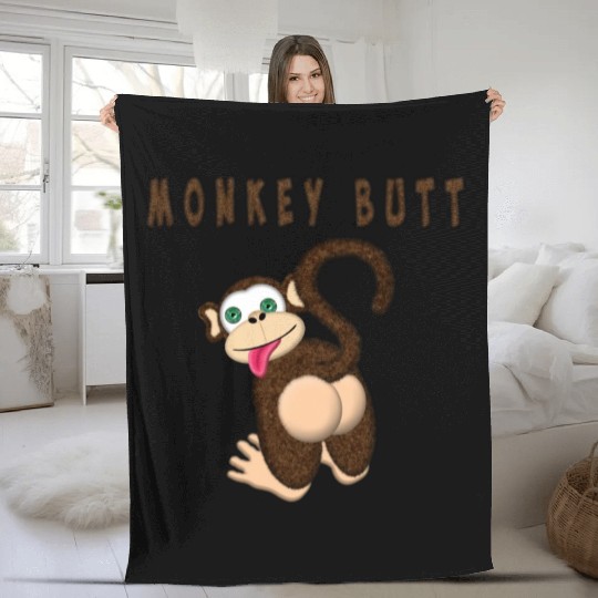 Monkey Butt Fleece Blankets