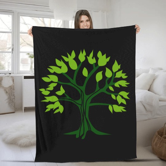 green tree Fleece Blankets