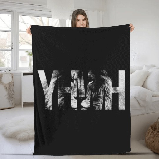 YHWH (Yahweh) Lion Fleece Blankets