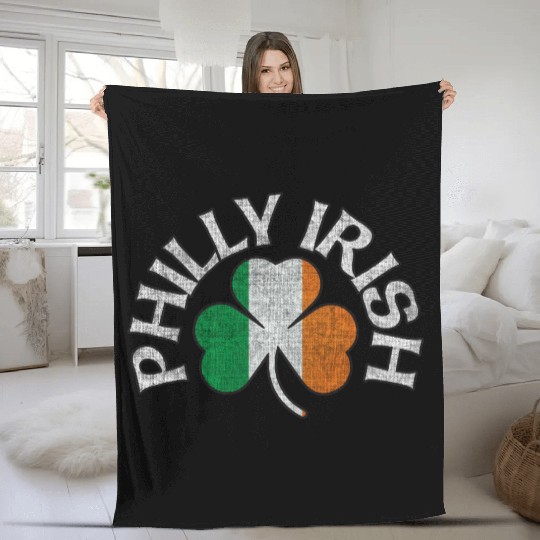Philly Irish Shamrock Flag Apparel Fleece Blankets