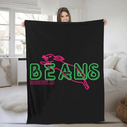 Beans Saginaw Michigan Rabbit Fleece Blankets