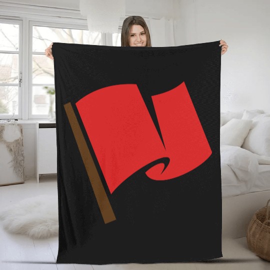 Waving Red Flag Fleece Blankets