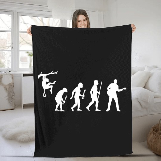 Evolution Man Guitar Fleece Blankets