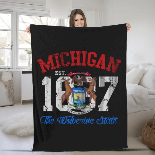 Michigan Wolverine State Fleece Blankets