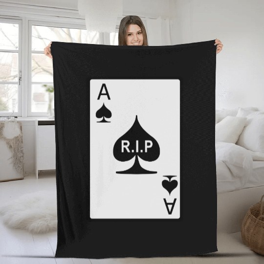 Rest in Peace Ace of Spades Fleece Blankets