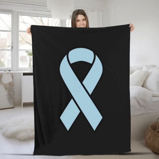 Light Blue Prostate Cancer Ribbon Fleece Blankets