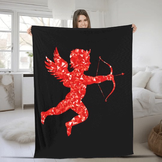 Ruby Martin74 Cupid Silhouette Fleece Blankets