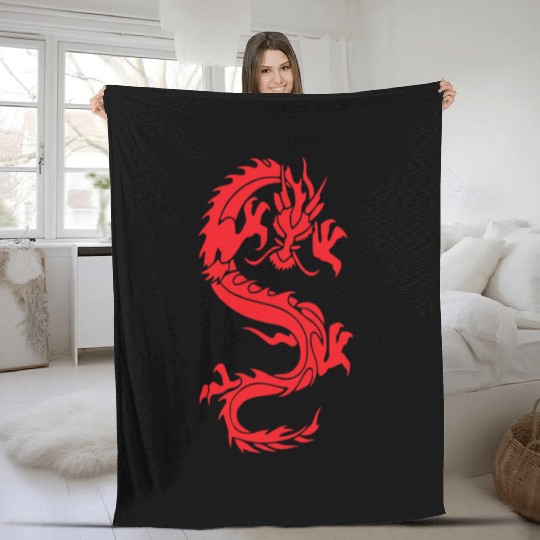 CHINESE DRAGON MMA Fleece Blankets