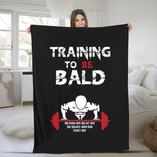 Gym - Training to be bald, push Postal Service, sit up, squat Fleece Blankets