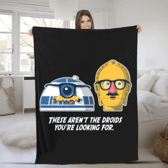 Funny Star Wars droids comic Fleece Blankets