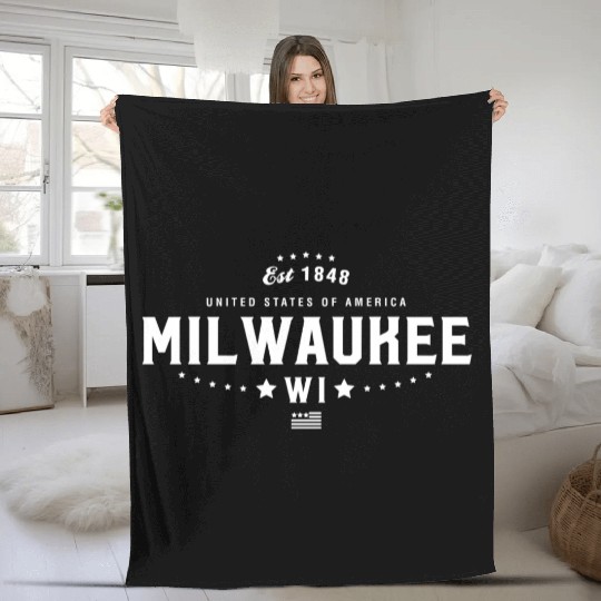 Milwaukee WI Wisconsin Fleece Blankets