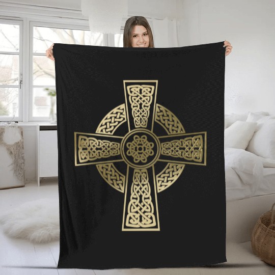 Celtic cross Fleece Blankets