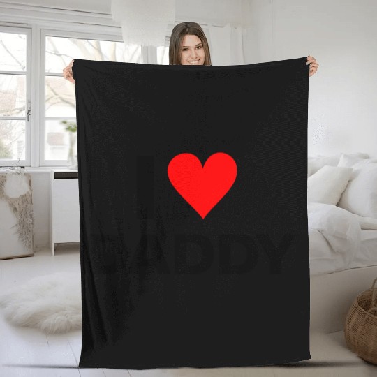I Love Daddy Fleece Blankets