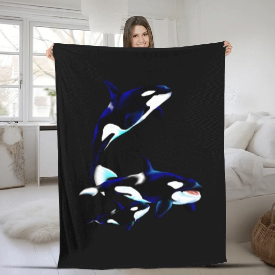 Orca Family Fleece Blankets