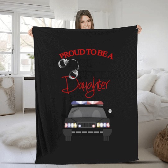 Discover Police Officer's Daughter Women's V-Neck Fleece Blankets