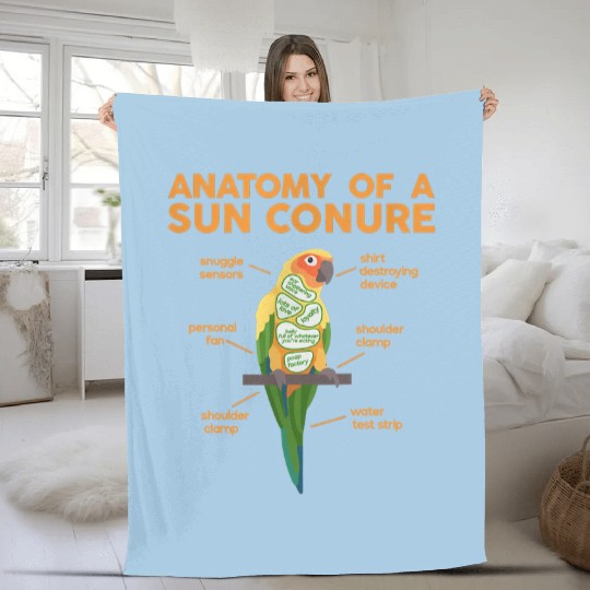 Funny Sun Conure Bird Lover Parrot Animals Pet Own Fleece Blankets