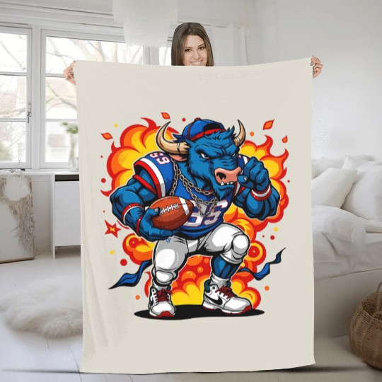 Let's Go Bills Fleece Blankets, Buffalo Football Game Day Fleece Blankets