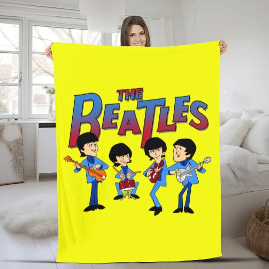 THE BEATLES SATURDAY MORNING CARTOON Fleece Blankets version 3