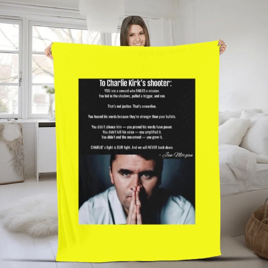 Charlie Kirk rest in peaceInspirational Quote Fleece Blankets | Charlie Kirk Shooter Tribute Fleece Blankets