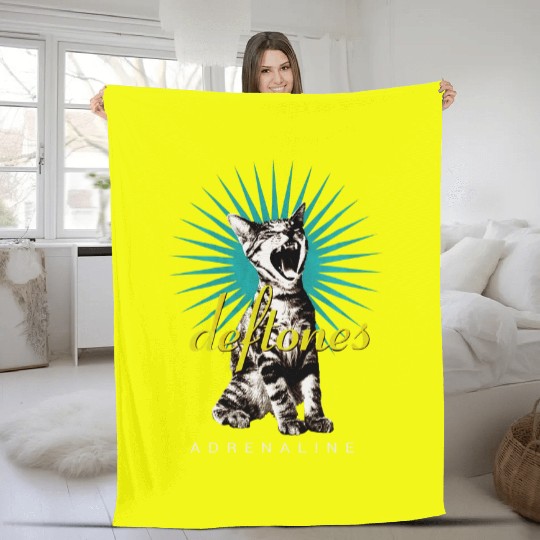 Deftone Screaming Cat Adrenaline 90's Fleece Blankets, Youth And Toddler Fleece Blankets, Gift For Anniversaries, For Birthdays