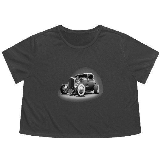 Street Rod Aesthetic Style Vintage Car Hot Rod Flowy Cropped Tees