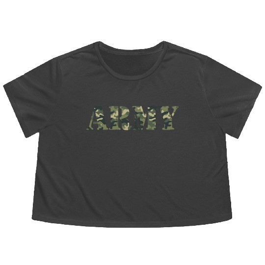 Army Flowy Cropped Tees