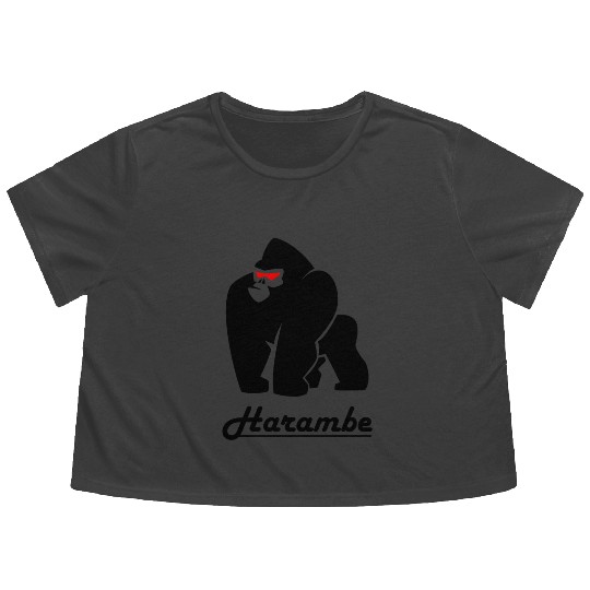 Gorilla Black Flowy Cropped Tees