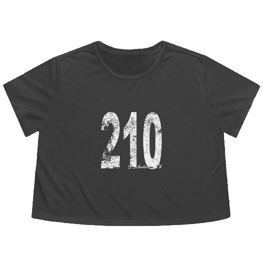 Vintage San Antonio Area Code 210 Flowy Cropped Tees