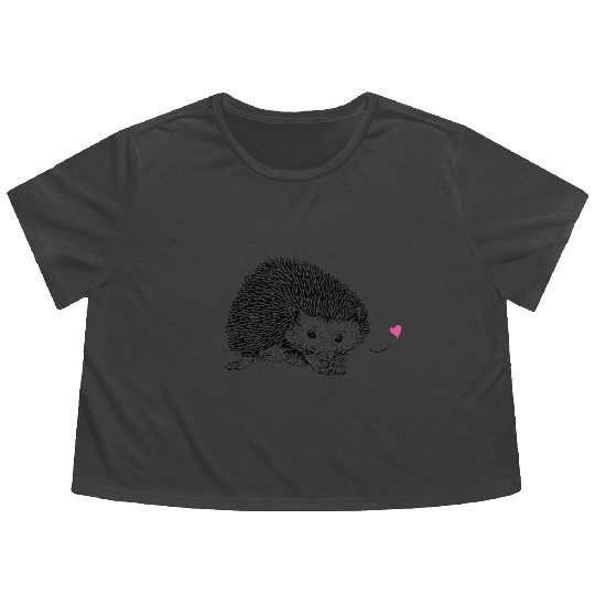 Hedgehog Flowy Cropped Tees