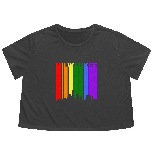 Milwaukee Wisconsin Rainbow LGBT Gay Pride Flowy Cropped Tees