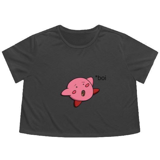 Funny Kirby Flowy Cropped Tees