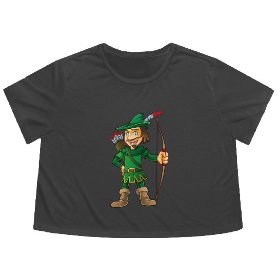 Robin Hood-arrows-bow-tale Flowy Cropped Tees