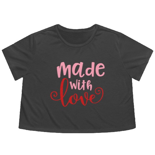 Made With Love Baby Infant Valentine Flowy Cropped Tees