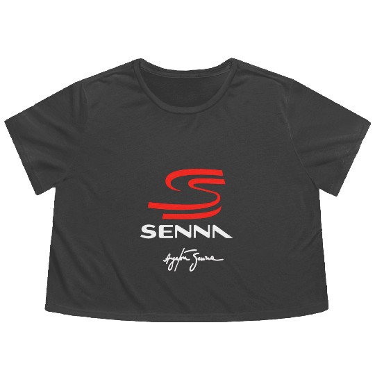 ayrton senna logo Flowy Cropped Tees