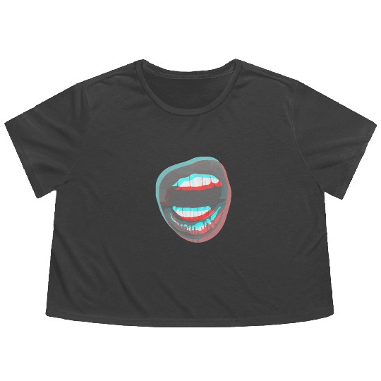 Black Illusion Flowy Cropped Tees