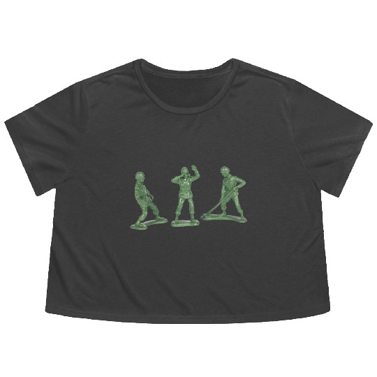 3 GREEN ARMY MEN Flowy Cropped Tees