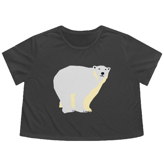 Polar bear Flowy Cropped Tees