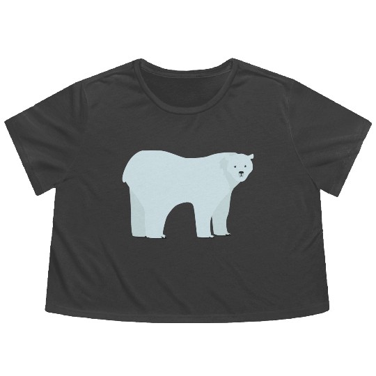 Polar bear Flowy Cropped Tees
